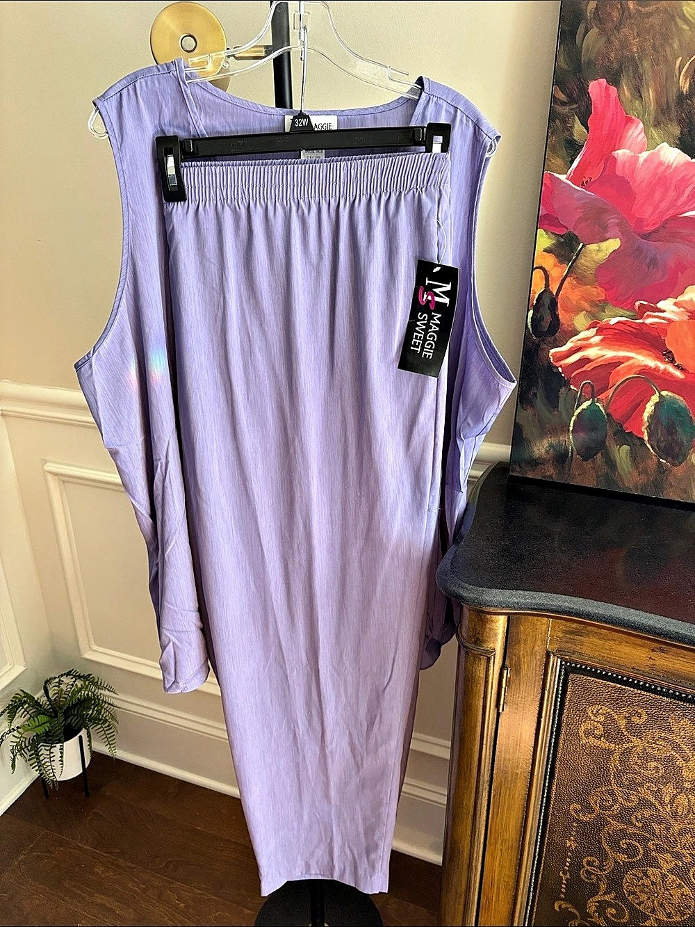 NWT 2 pc set pants & Tunic Top Purple Size 3X Maggie Sweet